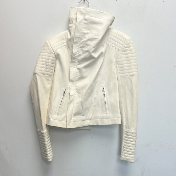 Veda cream moto leather jacket - Picture 1 of 5